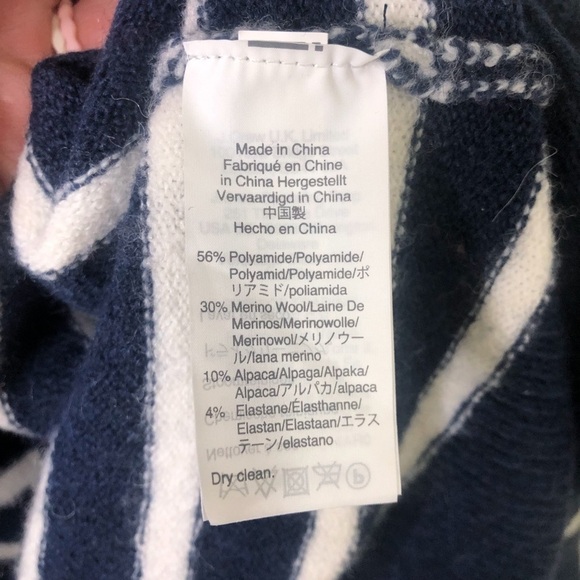 Madewell Cozy Walker Striped Cardigan Open Front Navy Blue White Size XS M0706 - Picture 9 of 11